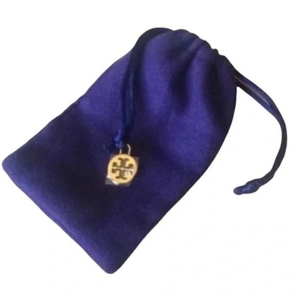 New Tory Burch Silver French Wire Logo Earings - Picture 5 of 5